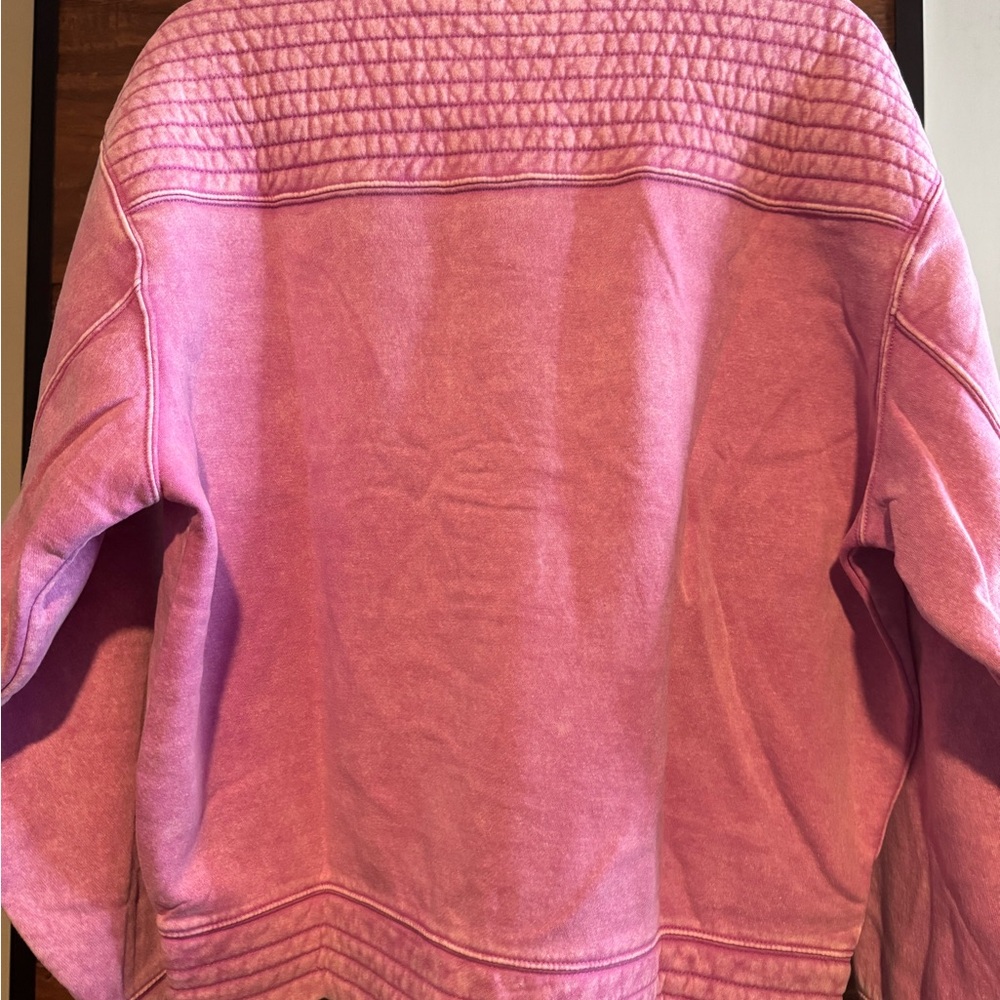 Zenana Outfitters Mineral Washed Pink Pullover - Picture 7 of 8